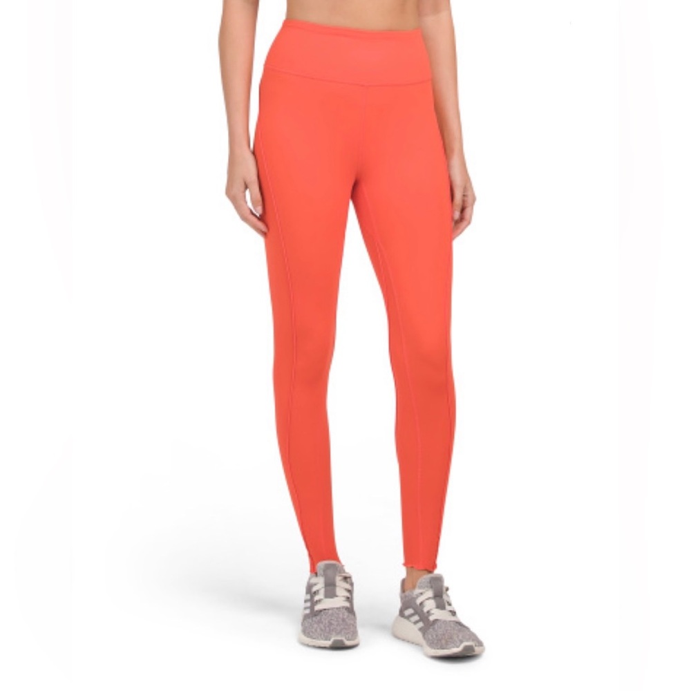NWT Free People Hearts Aflutter Legging FP Movement Ruffle Detail Red Pink